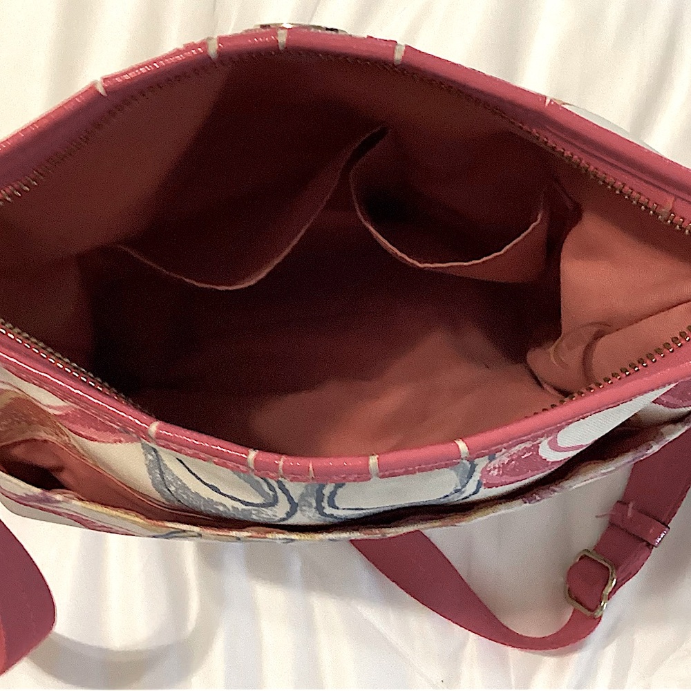 Coach Signature Design Logo shoulder bag, Pink Multicolor - Picture 6 of 6